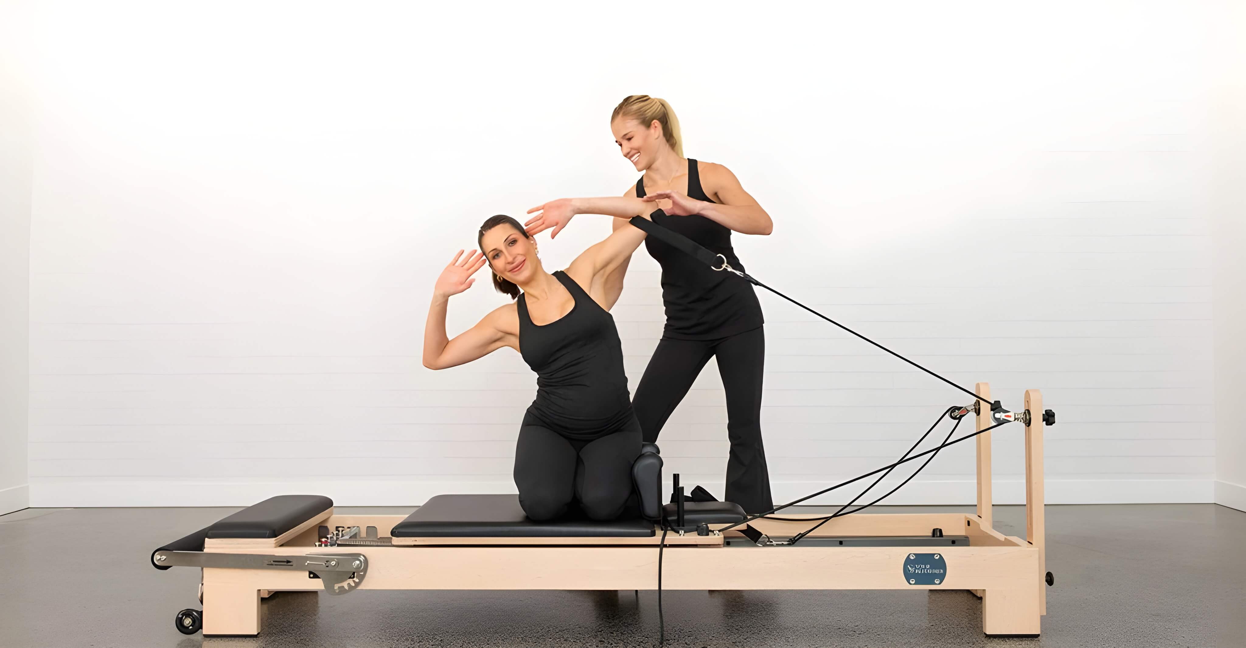 Peaceful Pilates session in modern studio